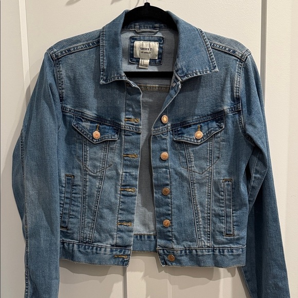 Forever 21 Jackets & Blazers - Forever 21 Light Blue Jean Jacket with Brass Accents